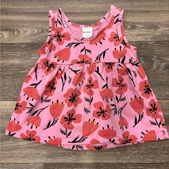 Hanna Anderson Pink Poppy Floral Sleeveless Ruffled Tier Tank Size 4 - Picture 2 of 4